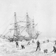 A depiction of the HMS Terror stuck in the ice. (Image: National Archives of Canada)
